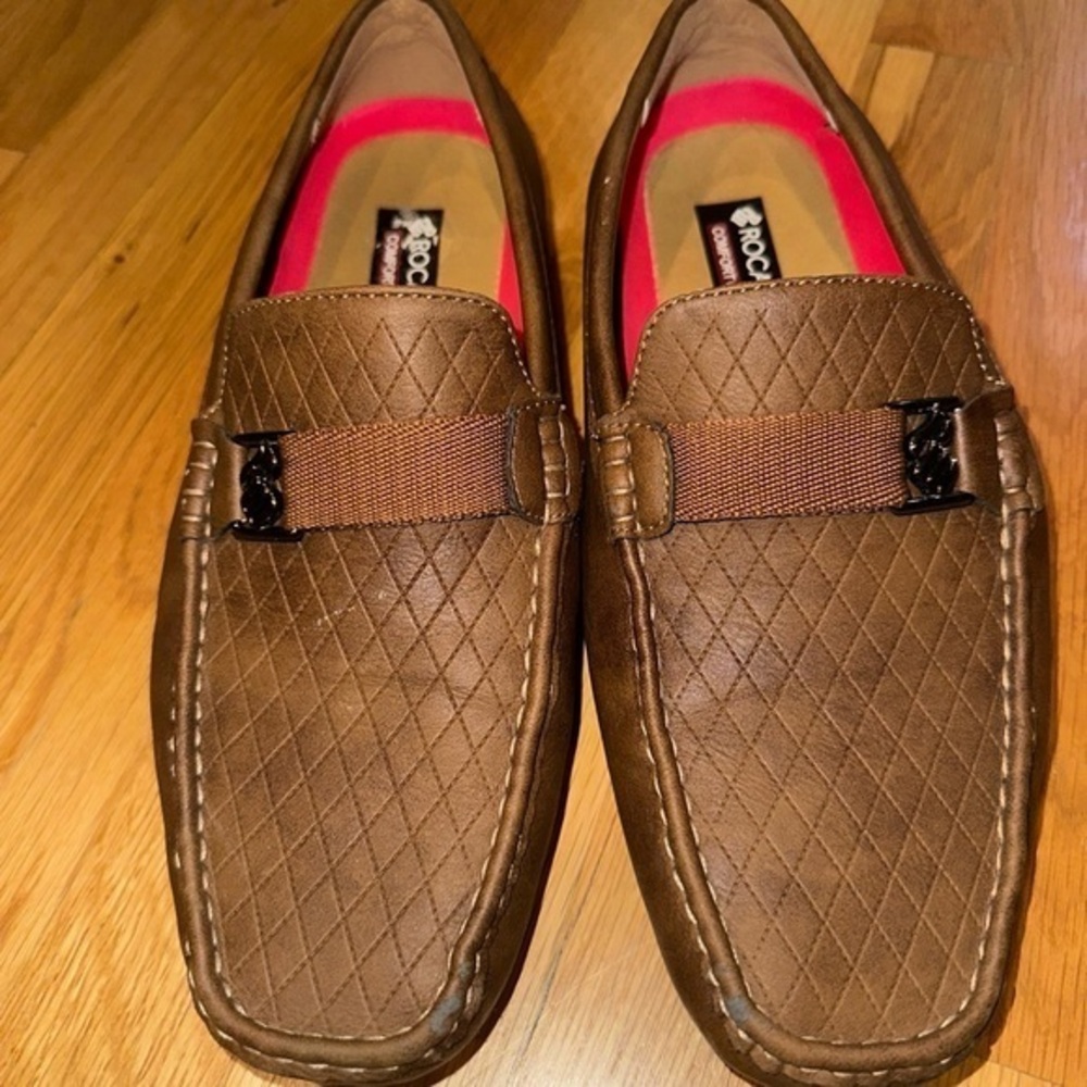 Rocawear Mens Loafers Faux‎ Leather Slip On Brown Size 9. NEW